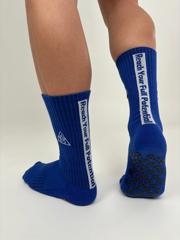 MM11Sports Blue Grip Socks