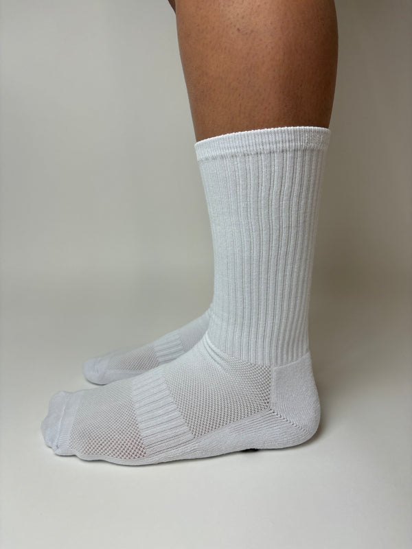 MM11Sports White Black Grip Socks